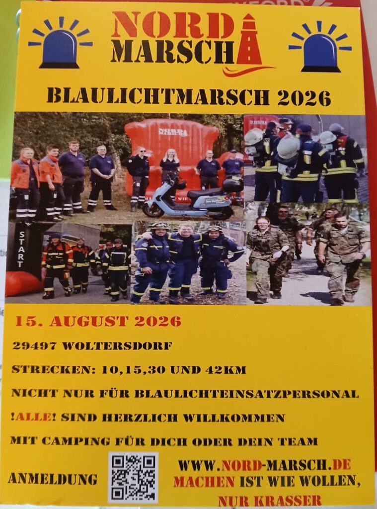 NordMarsch Blaulichtmarsch 15. 8. 2026